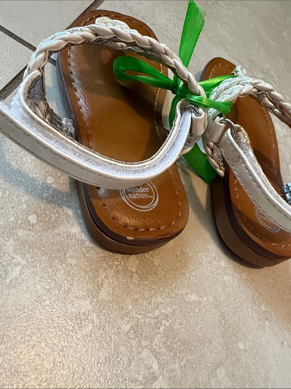 White Braided Strap Toddler Sandals